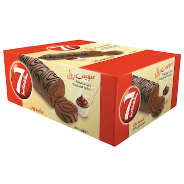 7 Days Soft Baked Chocolate Swiss Roll, 55g Pack of 6