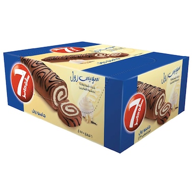 7 Days Premium Vanilla Swiss Roll, 55g Pack of 6