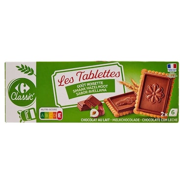 Carrefour Classic Petit Beurre Biscuits with Milk Chocolate and Hazelnut, 150g
