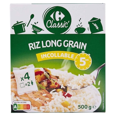 Carrefour Classic 5-Minute Long Grain Rice, 125g, Pack of 4