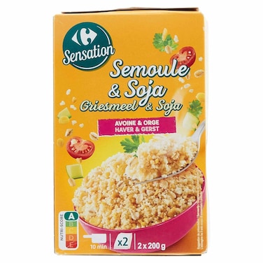 Carrefour Sensation Semolina and Soy Grain Mix, 200g, Pack of 2