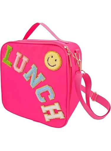 Lunch Box Bag For Women Girl, Large Insulated Lunch Bag, Kids Lunch Bag, Personalized Preppy Lunch Box For Girls Adults, With Adjustable Shoulder, Lunch Bag For Girls School Travel Picnic, Rosy Red