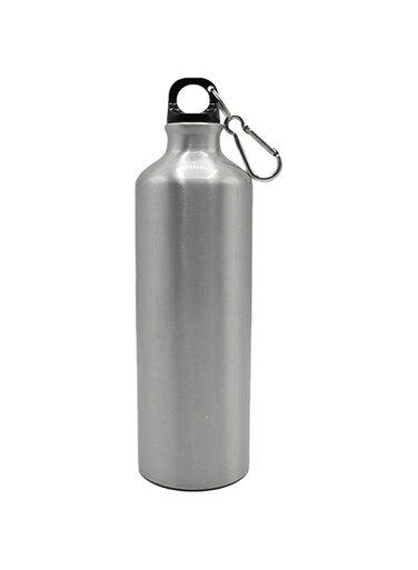 Yanek Premium Aluminum Bottle with Hooks &ndash; Lightweight, &amp; Stylish Design Perfect for Personalization with Laser Marking, Screen Printing,360 UV Printing Ideal for Everyday Use 750ml (Silver)
