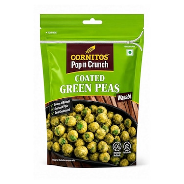 Cornitos Pop N Crunch Coated Green Peas Wasabi, 150g