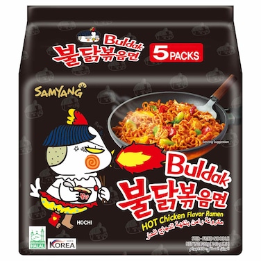 Samyang Hot Chicken Flavour Ramen Noodle, 140g Pack of 5