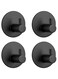 KLEANE Self Adhesive Hooks, Stainless Steel Towel Holder No Drilling Hanging Hooks Bathroom Accessories Wall Key Hanger Kitchen Door Hook Rear Sticky Hook (4 Pack, Black)