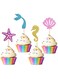 MAKINGTEC 24-Pack Cupcake Decorating Kit, Mermaid Birthday Cupcake Party Decorating Supplies, Birthday Cake Decorating Kit for Boys and Girls (Underwater Theme)