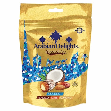 Arabian Delights Chocodate Coconut Chocolate Coated Dates with Almond, 100g
