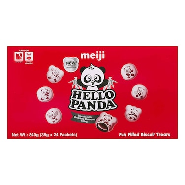 ميجي هالو باندا بسكويت بحشوة الشوكولاته حزمة من 24  35 غرام