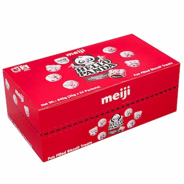 Meiji Hello Panda Chocolate Flavoured Filling Biscuits, 35g, Pack of 24