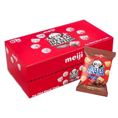 Meiji Hello Panda Chocolate Flavoured Filling Biscuits, 32g, Pack of 24