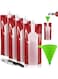 SENHAI Foldable Wine Bag, 750 ml, Portable Reusable Plastic Wine Bottle Pouch, 4 Pack Collapsible Liquid Leak Proof Flask Holder for Wine Liquor Beverages, Travel, Gift - Red
