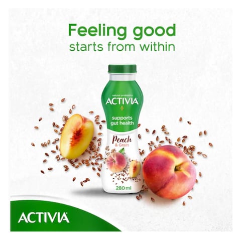 Activia Go Wild Peach and Grain Yoghurt, 280ml