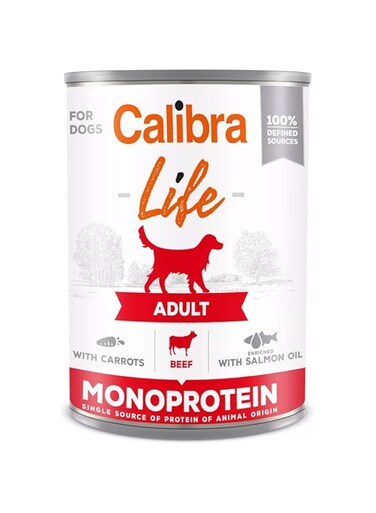 Calibra Dog Life Can Adult Beef with Carrots 400g