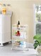 3 Tier Wire Mesh Multifunctional Trolley Storage Trolley Multifunctional Trolley Kitchen Organization Trolley with Handles and Swivel Wheels Rustproof Bathroom Living Room Service 44 x 27 x 64 cm