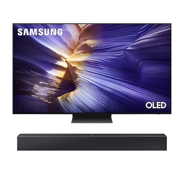 تلفزيون سامسونج الذكي OLED بدقة 4K مقاس 83 بوصة QA83S90FAEXZN (إصدار الإمارات 2025) ومجموعة مكبرات الصوت اللاسلكية سامسونج HW-C400 ثنائية القنوات