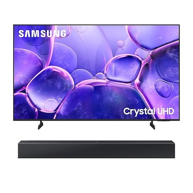 تلفزيون سامسونج الذكي فائق الوضوح 4K مقاس 55 بوصة طراز UA55U8000FUXZN (إصدار الإمارات 2025) مع مكبر صوت لاسلكي سامسونج HW-C400 ثنائي القنوات