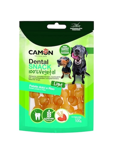 Camon Dental Snack Knotted Bones for Dog with Sweet Potato and Rice 100 g