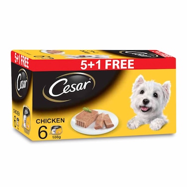 Cesar Dog Food, Chicken Dog Wet Food, Tray of 6x100g