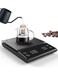 KitchenTour Coffee Scale with Timer - Digital Multifunction Weighing Scale with 3kg/0.1g High Precision - Pour Over Drip - Espresso Scale with Bright LCD Display,with Silicone Non-slip Pad,Black