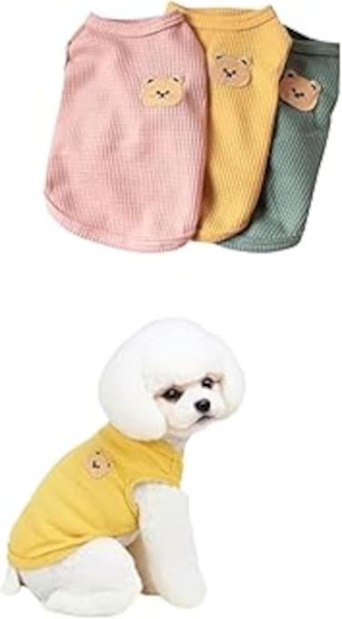 Sweet seven Summer-Ready Cotton Dog Shirt - Lightweight Pet T-Shirts for Comfortable Wear, Soft and Breathable, Stretchy Sleeveless Vest - Dog Apparel for Medium and Small Dogs (Size L)