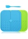 Hui Dahui Dog Licking Mat with Suction Cups, BPA-Free Food Grade Silicone Mat for Fun, Anxiety, &amp; Boredom Relief. Strong Suction Cups(2PCS,New Blue &amp; Green)