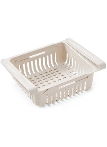 Dubai Gallery Retractable Fridge Organizer Beige 20X8X16Cm
