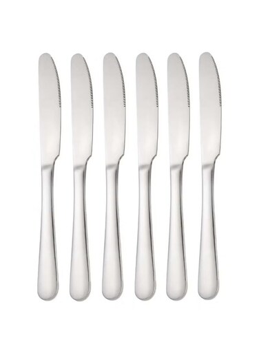 6-Piece Stainless Steel Dinner Knife Set &acirc;&euro;&ldquo; 20.4cm, Durable &amp; Elegant Design