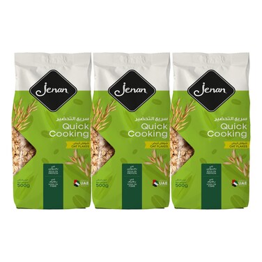 Jenan Oats Flakes, 500g Pack of 3