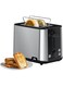 Braun 2-slot Stainless Steel PurShine Toaster, Auto Off, 900 Watts, 8 Browning Settings, 4 Way Protection, Bun Warmer, Intelligent heat control, HT 1510 Black