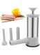 Bemodst Sausage Stuffer, Stainless Steel Manual Homemade Sausage Maker, hot dog Stuffer w/4 Stuffing Tubes, Used to make sausages of different sizes Suitable for family gatherings and barbecues