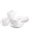 MIWARE 8 Ounce Porcelain Cappuccino Cups with Saucers - Set of 4, Perfect for Specialty Coffee Drinks, Latte, Cafe Mocha and Tea, White