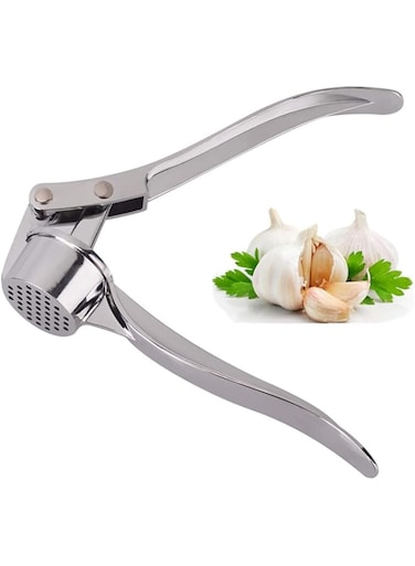Stainless Steel Kitchen Tool Gadget Ginger Garlic Press Nut Cracker Crusher, silver, LZM009, Garlic Presses
