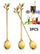 long-handled stainless steel tea/coffee spoon features a simple and stylish design at the end of the handle, with a unique leaf-shaped shape. It can be used as an iced tea spoon, coffee/espresso spoon, ice cream spoon, milkshake spoon, etc. (3PCS)