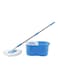 ممسحة دوارة 360 درجة مع دلو أزرق/ أبيض