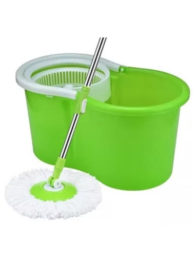 360 Spin تدور جولة ممسحة ، مركز الصلب مع دلو الأخضر