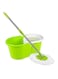 ممسحة دوارة 360 درجة من الستانلس ستيل مع دلو أخضر/أبيض