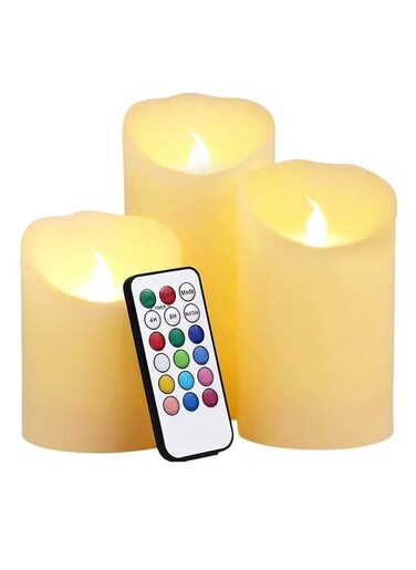 Generic 3-Piece Colour Changing Flameless Candle Set White