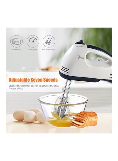 Generic 7 Speed Stainless Steel Whisk Automatic Electric Egg Beater With Eu Plug 0 L Mh1074 White