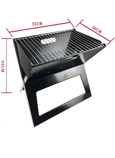 Generic Foldable Charcoal BBQ Grill Black/Criss-Cross