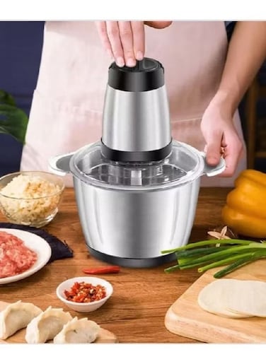 Generic Food Chopper With 3L Stainless Steel Bowl Meat Chopper With Bi-Level Blades, 2 Speed Levels, 300W Multi Food Chopper For Meat, Vegetables, Fruits And Nuts