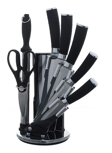 Generic Kitchen Knife Set Of 8 Black