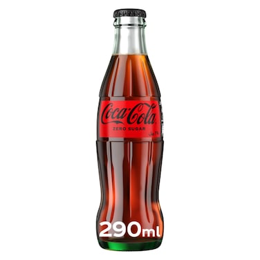 Coca-Cola Zero Sugar Carbonated Soft Drink Glass Bottle, 290ml