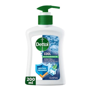 Dettol Cool Liquid Handwash Pump, Mint &amp; Bergamot Scent, 200ml