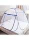 Pop-Up Double Bed Mosquito Net Polyester White/Blue 150x200x145cm