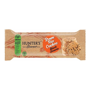 Hunter&#39;s Gourmet Brown Rice Cracker with Black Sesame, 100g