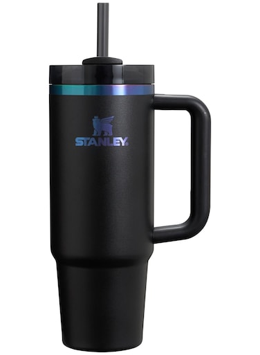 Quencher H2.0 40oz Tumbler with Handle and Reusable Straw &acirc;&euro;&ldquo; FlowState 3-Position Lid with Splash-Resistant Straw Opening &acirc;&euro;&ldquo; Vacuum Insulated Stainless Steel Cup &acirc;&euro;&ldquo; BPA-Free, Durable &amp; Cupholder Compatible &acirc;&euro;&ldquo; Black Chroma