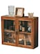 Retro Desktop Jewellery Cosmetic Storage Box with Cup Holders and Acrylic Display Cabinet