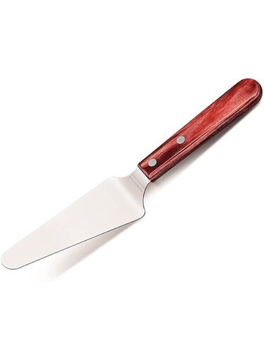 Tramontina 5 Inches Stainless Steel Cake Server with Treated Red Polywood Handle