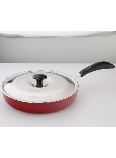 Tuffware Non Stick Deep Fry Pan 210Mm 11&quot;,Black&amp;Red